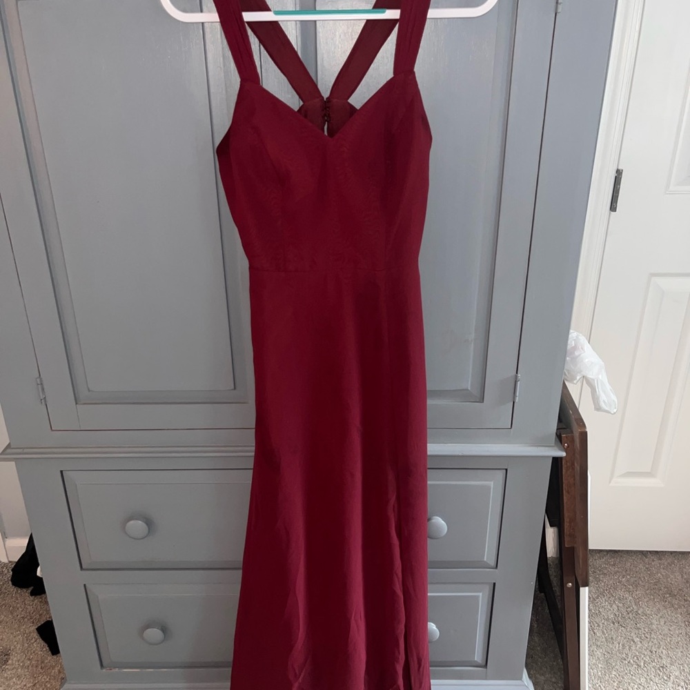 Azazie Red Sheath Cocktail Dress Halter Sleeveless